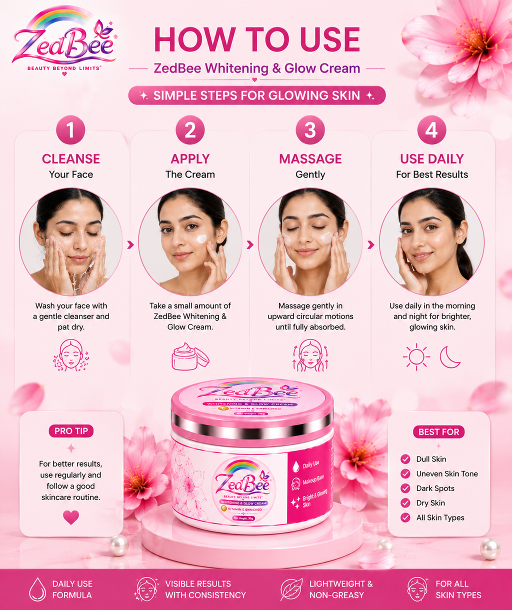 ZedBee Whitening & Glow Cream – Vitamin E Enriched Skincare