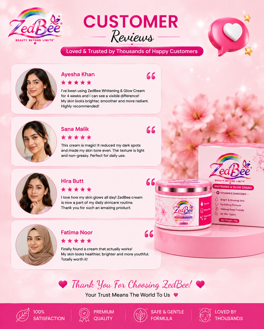 ZedBee Whitening & Glow Cream – Vitamin E Enriched Skincare